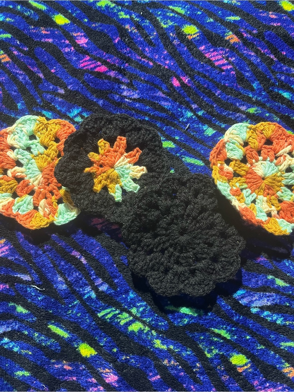 Handmade Multicolor Crochet coasters - Picture 5 of 6